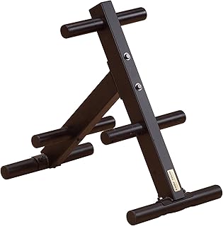 Body-Solid (OWT24) EZ-Load Olympic Weight Tree Rack - 1000 lb Capacity, 6-Post Plate Storage, Secure Bumper Plate Organizer for Home and Commercial Gyms