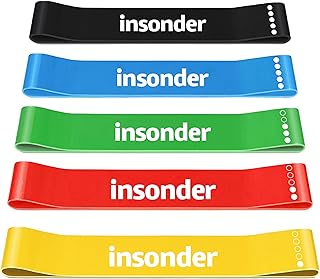 Insonder Resistance Band Set - 5 Exercise Bands for Workout & Fitness