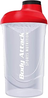 Body Attack Protein Shaker, 600 ml Capacity (Black)