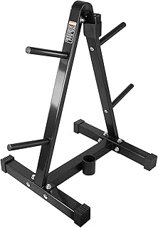 Luwint Weight Plate Tree Rack with Barbell Storage for Home Gym
