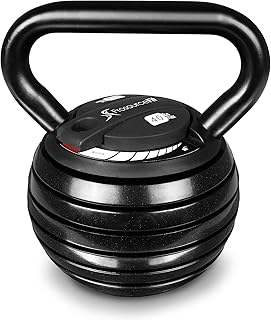 ProsourceFit Adjustable 40-lb Cast Iron Kettlebell Weight Set for Home Gym Strength Training