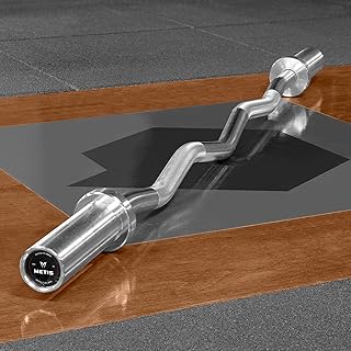 METIS EZ Curl Bar - Tricep Bar for Arm Weights Exercises | Weight Bars For Lifting | Bicep Curl Bar | Strength Training Equipment | EZ Weight Bar