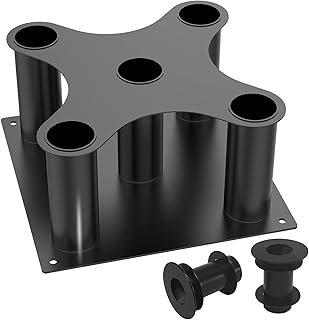 Barbell Holder Floor Stand Barbell Storage Rack Fit for 1" and 2" Olympic Bars, Hex Bars Trap Bars Curl Bars Triceps Bars,Holds 5 Bars