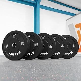 METIS Olympic Bumper Plates [Pairs] - Bumper Weight Plates for Olympic Barbell Bar | Choose Between 11lb - 55lb Weight Plates | Pair of 2inch Olympic Weight Plates