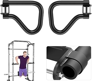 SELEWARE Solid Dip Bar Attachment for 2" x 2" with 1" or 1/2" Hole Power Cage Squat Rack, Set of 2 Dip Bar Multi-Grip Handles for Strength Training
