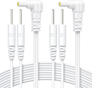 AUVON Durable Lead Wires for TENS EMS Units (2 Packs), Standard Leads with 40,000+ Bend Lifespan (10X Durability), Compatible with Electric Muscle Stimulators in 2.35mm Plug and 2mm Pin Electrodes