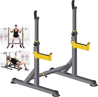 Adjustable Squat Stand Home Gym Workout Equipment Squat Rack Dipping Station Fitness Bench Press Rack 440lb Max Load Multi-Function Barbell Rack Dip Stand