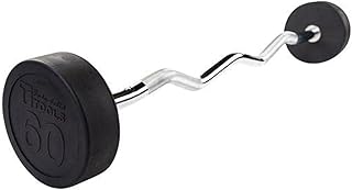 Body-Solid Rubber Coated Fixed Weights Curl Barbells - Weighted Bar for Weightlifting Exercise, Bodybuilding, Strength Training, Squat Rack & Bench Press