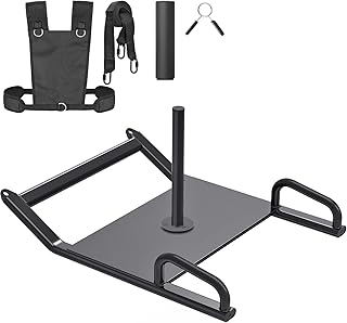 Dolibest Weight Sled, Fitness Sled, Workout Sled for Fitness Strength Training and Speed Improvement, Push-Pull Prowler Training, Suitable for 1-2" Weight Plates, Black