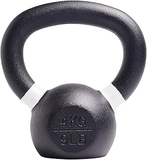 Strength Training Kettlebell For Men And Women, Cast Iron Kettlebell With Wide Handle For Home Gym And Dumbbell Weight Set Training(Size:4KG), 9.9 Pounds
