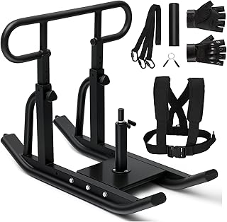 Weight Sled, Fitness Sled, Fitness Strength Training Sled,Adjustable Height Weight Training Sled,Heavy Duty Workout Sled for Building Muscle and Explosive Strength for 1" and 2" Weight Plates