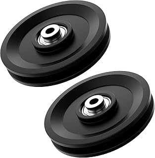 114mm/4.5" Universal Nylon Bearing Pulley System, Gym Workout Cable Pulley Wheel & Weight Attachment Replacementfor Home Gym, Pulldown Smith Machine, Garage Lifting Equipment