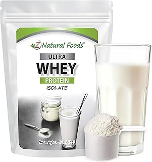 Z Natural Foods Ultra Whey Protein Isolate Powder - Pure, Unflavored, Unsweetened Whey Protein Powder - Flavorless Whey Isolate with Vital Proteins for Fitness, Sports Nutrition, Immune Support, 2 lbs