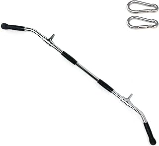 46" LAT Pull Down Bar with Revolving Double Hook, Functional Trainer Dual Cable Machine Attachment