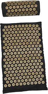 2pcs Comfortable Shiatsu Massage Pillow and Yoga Mat Set with Carry Bag Portable Acupressure for Muscle Relief for Home and Office Use Washable and Suitable for Users