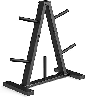 Weight Plate Rack, Weight Tree, 1-Inch Home Gym Storage Stand, Holds 300 lbs