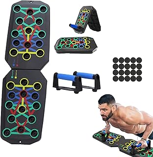 Push-up board, Foldable Home Workout Equipment with Color-Coded System Multi-Functional Pushup Stands for Strength Training, Chest, Arms & Core, Portable Gym for Men & Women Fitness Accessories