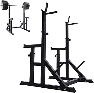Folding Dumbbell Bench Adjustable Squat Racks Barbell Stand,Multifunction Weight Bench Dumbbell Racks,Heavy Duty Press Station Strength Training Racks for Home