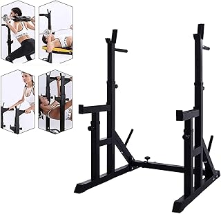 Folding Dumbbell Bench Adjustable Squat Racks Stands, Multifunction Barbell Bench Dumbbell Racks Stands,Bodybuilding Press Station Dumbbell Racks,Suitable for H