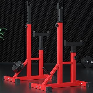 Adjustable Squat Rack Multi-Function Barbell Rack 550LBS Max Load, Heavy-Duty Dumbbell Weight Rack, Power Rack Home Gym Fitness Weight Lifting Dipping Station, Bench Press Rack