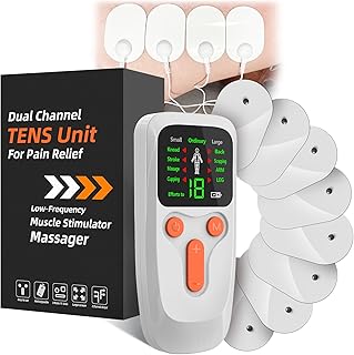 TENS Unit EMS Muscle Stimulator, Dual Channel Muscle Stimulator Machine for Back Neck Shoulder Pain Relief, Low-Frequency Multi-Function Physiotherapy Instrument Large Screen Electric Pulse Massager