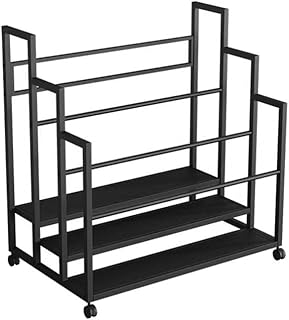 Yogas Mat Storage Rack Basket, Workout Supplies Storage Rack With Wheels, Dumbbell Kettlebells Resistance Bands Organizer Holder For Home Gym(Black,100x43x80cm)