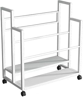 Yoga Mat Storage Basket, Workout Accessories Storage Rack with Wheels, Dumbbells Kettlebells Resistance Bands Organizer Holder for Home Gym (Black, 80 x 64 x 95 cm)