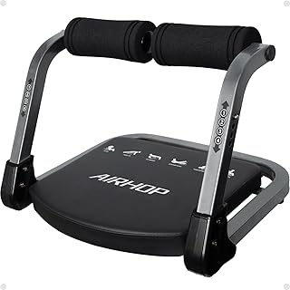 AIRHOP Ab Machine for Stomach Workout, Abs Workout Equipment for Sit Up Exercise, 4-Speed Adjustable Ab Trainer Machine with Automatic Rebound, Home Gym Abdominal Exercise Equipment for All Ages