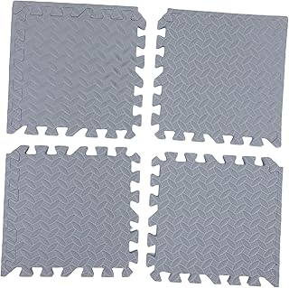 OUNONA 4pcs Interlocking Eva Soft Foam Floor Mats Shock Absorbing Protective Tiles for Gym Pool Garage Scratch-Resistant Multi-use Exercise Flooring