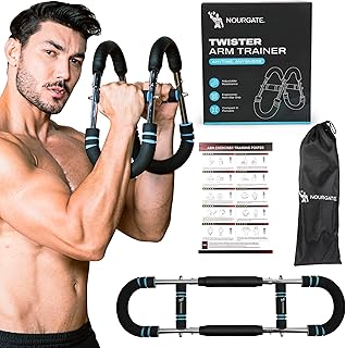 Twister Arm trainer for Men & Women – Adjustable (40-90 lbs) Chest & Arm Workout Equipment Portable Spring Home Gym Strength Trainer with 4 Spring, Anti-Slip Handles for Easy Grip & Carry Bag
