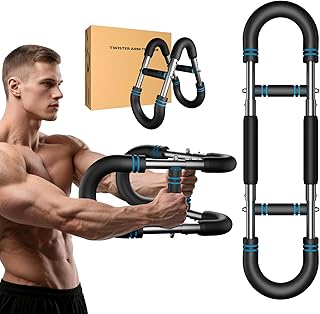 Upgraded Twister Arm Trainer, Adjustable Chest Workout Equipment, Portable Arm Exerciser for Upper Body Strength Training, Detachable Power Twister Bar for Home Gym Fitness