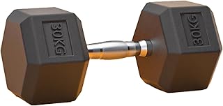 Rubber Encased Hex Dumbbells, 15-30 kg Cast Iron Hex Dumbbells with Anti-Slip Handles for Home Gym Exercises and Fitness(30 kg)