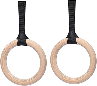 Birch Hanging Ring for Gymnastics Workout Rings Strength Training Supplies Heavy Duty Solid Wood Comfortable Grip