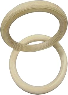 Wooden Gymnastics Rings Exercise Rings for Full Body Strength Training Durable Birch for Pullups Pushups Dips and Calisthenics Workouts