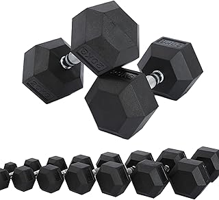 Hex Dumbbells Set of 2, 2.5kg-50kg Rubber Coated Hex Dumbbell for Gym & Home Workouts for Men and Women with Ergonomic Knurled Handle for Strength Training(17.5 kg Pair)