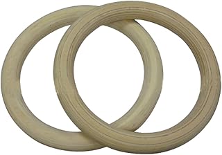 TOYANDONA Wooden Gymnastic Rings for Bodyweight Training Adjustable Straps 28mm Fitness Rings Set for Strength Workouts Suitable for Home and Gym Use