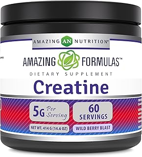Amazing Formulas Micronized Creatine Monohydrate Powder Supplement | 5000 mg Per Serving | Ideal Pre & Post Workout Supplement | Made in USA (1 LB, Wild Berry)