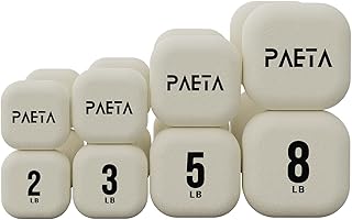 PAETA Neoprene Dumbbell, Hand Weights with Curved Grip for Women, Anti-Slip, Anti-Roll, Square Dumbbells for Full-Body Workout, Strength Training