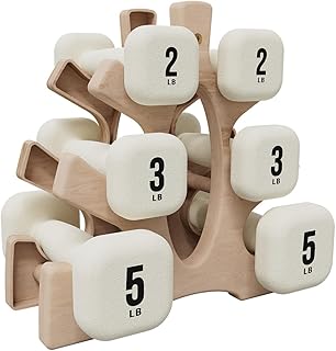 PAETA Neoprene Dumbbell, Hand Weights with Curved Grip for Women, Anti-Slip, Anti-Roll, Square Dumbbells for Full-Body Workout, Strength Training