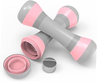 VANZACK Adjustable Weight Dumbbell Set for Women Pink Neoprene Coated Fitness Equipment 1-2kg Home Workout Accessories for Strength Training and Exercise