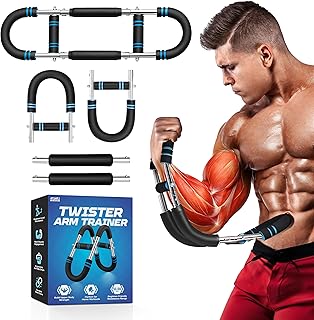 3-Level (50–100lbs) Twister Arm Trainer, Adjustable Chest & Bicep Workout Equipment for Men, Detachable Home Gym Shoulders and Forearms Muscle Training Fitness with Steel Frame & Ergonomic Handles