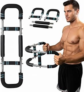 Twister Arm Trainer, Adjustable 3 Resistance Levels (20-60 lbs) Chest Workout Equipment, Portable Chest Trainer for Men & Women, Anti-Slip Handles Arm Workout Equipment, Gorilla Bar