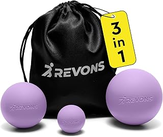 3 in 1 Massage Ball Set - Lacrosse Balls for Myofascial Release, Back Pain Relief, Face Fitness, Trigger Points, Yoga, Physical Therapy, Muscle Recovery and Soft Deep Tissue Massage (Purple)