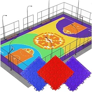 Basketball Court Modular Interlocking Floor Tiles, Deck Pool Yard Basements Gyms Garage Floor Covering Tiles,3(Purple,1PCS)