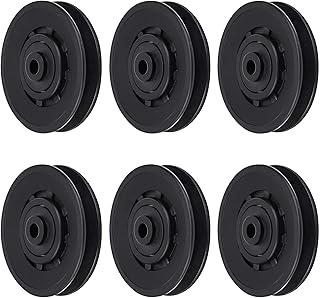 90mm Pulley Wheel Bearing Nylon - Grooved Edge Wearproof Pulleys for Cable Machine Part Home Gym Smith Machine Attachment Weight Lifting Door Garage