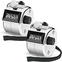 2 Pcs Clicker Counter, Hand Tally Counter with Large Display - Mechanical Pitch Counter Clicker for Baseball, Inventory, People Counting, Events, Gym Reps(Silver)