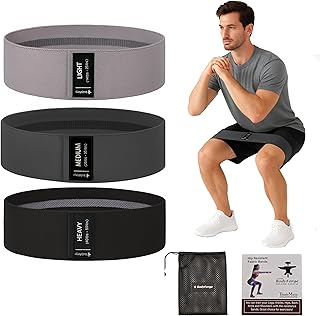 BodyForge Resistance Bands for Working Out, 3 Booty Bands for Women Men Fabric Elastic Bands for Exercise Bands for Legs Bands for Working Out Hip Thigh Glute Bands Set & with Carry Bag & Manual