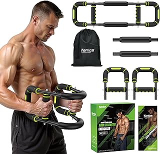 Twister Arm Trainer for Men, Chest Workout Equipment 5-Level Adjustable (40-130lb) with Ergonomic 27° Targets Biceps/Clip/Thigh, Portable Exerciser for Home Gym Travel Fitness
