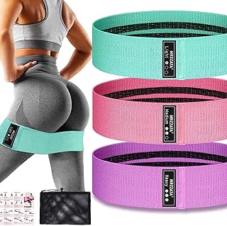 Resistance Bands for Working Out Hip and Legs, Fabric Booty Bands Set, Widen Exercise Bands for Women Men, Pilates Stretch Yoga Starter Set