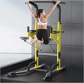 Power Tower Dip Station | Fitness Equipment with Pull-Up Bar, Dip Bars & Back Trainer | Multi-Function Workout Station | Power Rack for Home Gym Strength Training